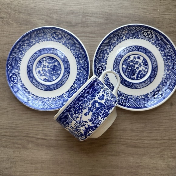 Royal China Other - Willow Ware By Royal China Tea Coffee Cup & Saucer Set Plus Extra Saucer
